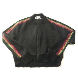 PAM&GELA Cropped Track Jacket with Stone Rainbow